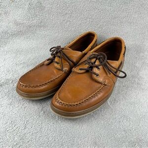 Allen Edmonds Eastport Boat Shoes Leather Mens Size 12 D Brown Loafers Deck